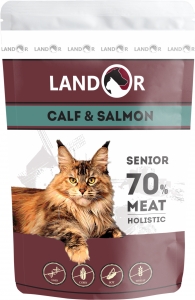 Телятина с лососем для пожилых кошек